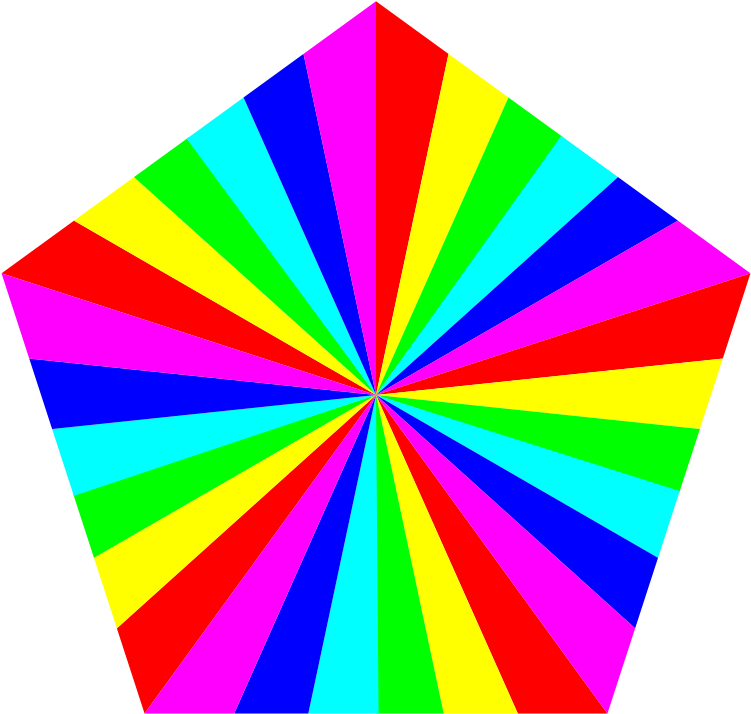 A Colorful Hexagon With Black Background