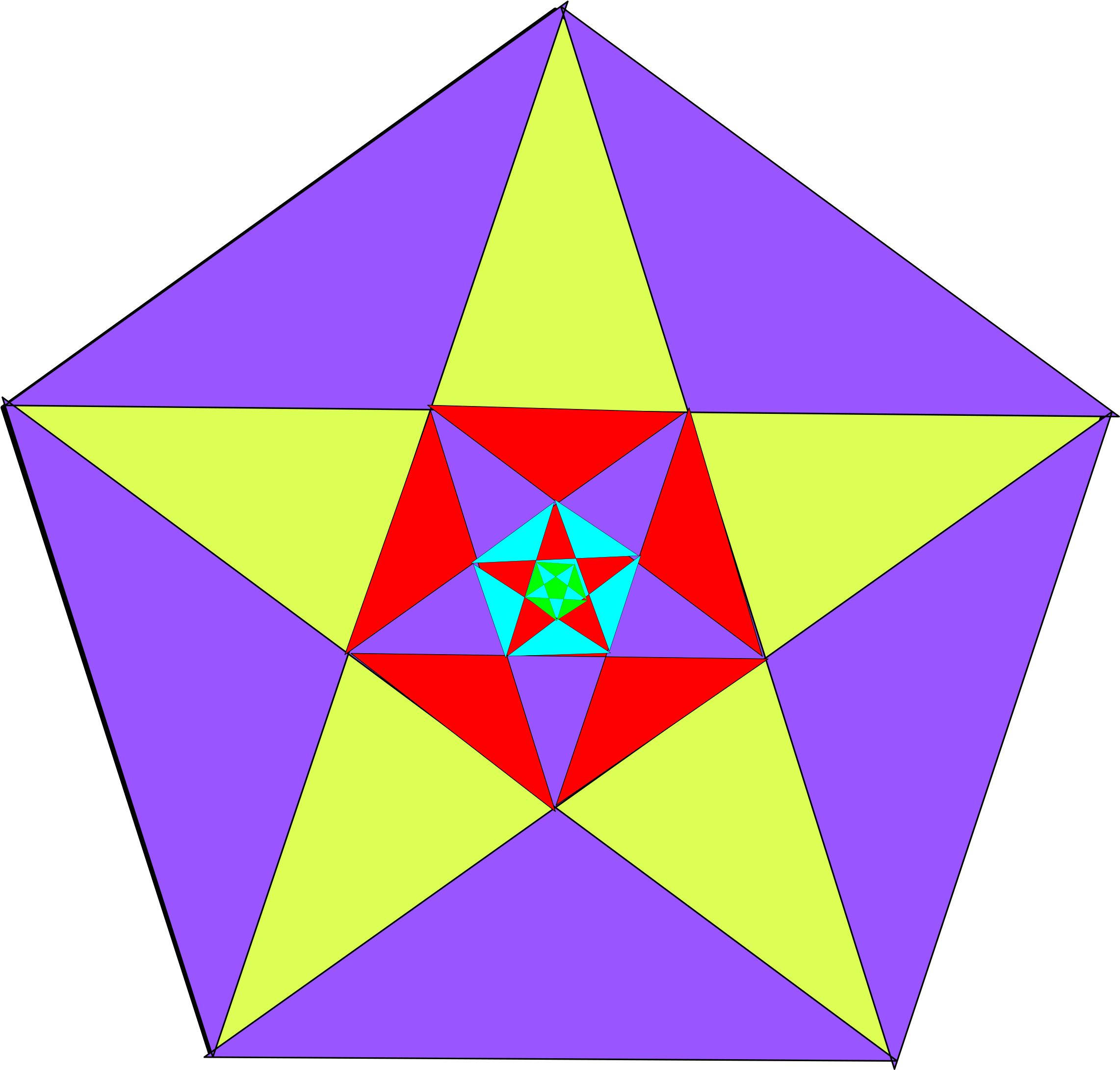 A Colorful Hexagon With A Star