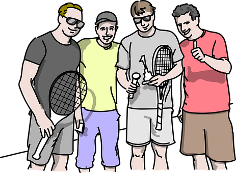A Group Of Men Holding Tennis Rackets