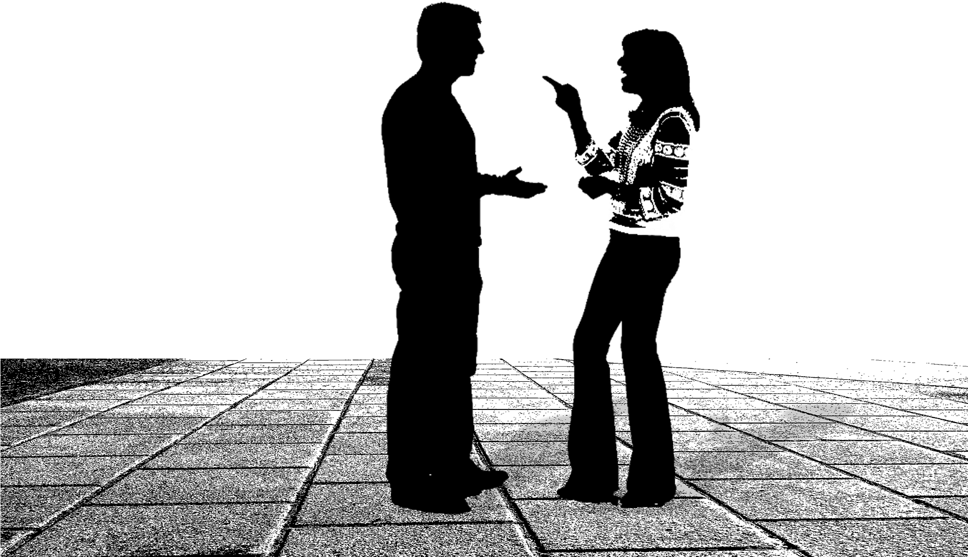 A Silhouette Of A Man And A Woman