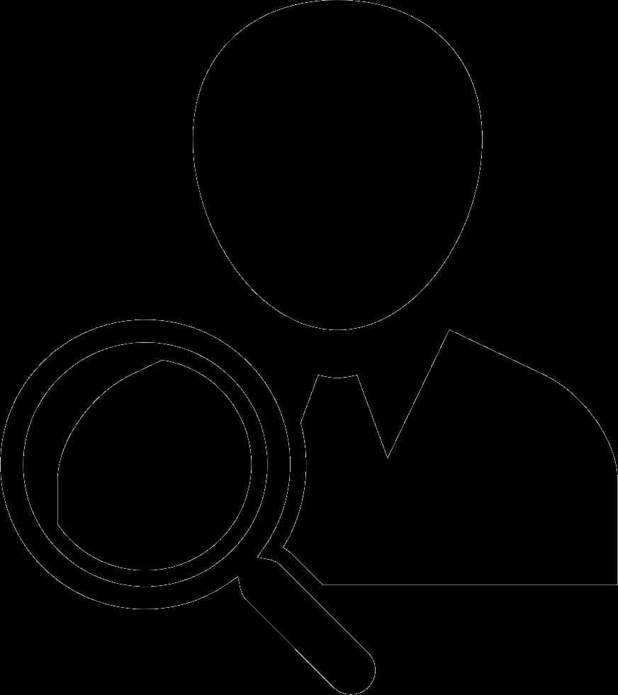 A Black Silhouette Of A Person With A Magnifying Glass