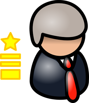A Cartoon Of A Man With A Red Tie And A Yellow Star