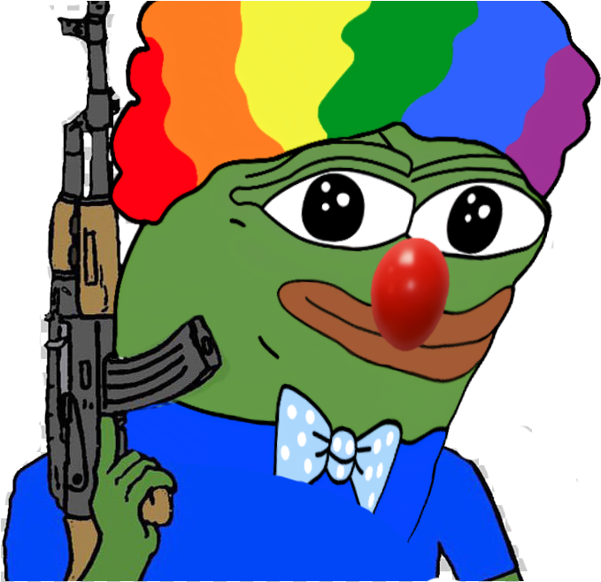 Pepe Clown Holding A Gun