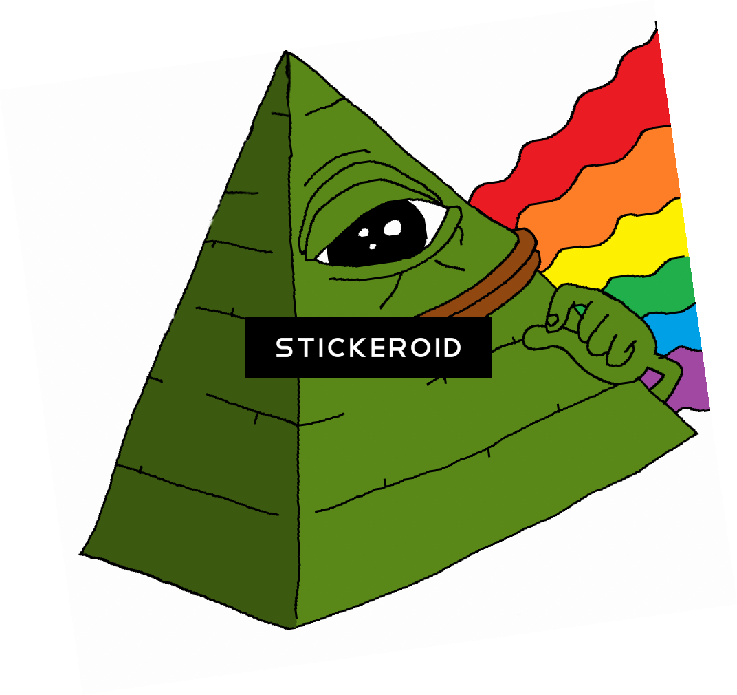 A Cartoon Of A Pyramid With A Rainbow Flag
