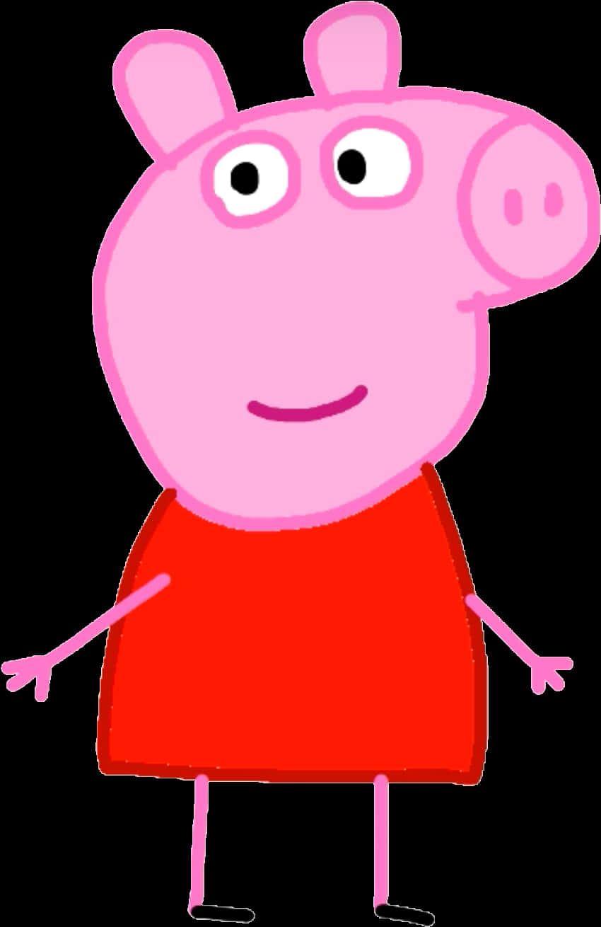 A Cartoon Pig In A Red Shirt