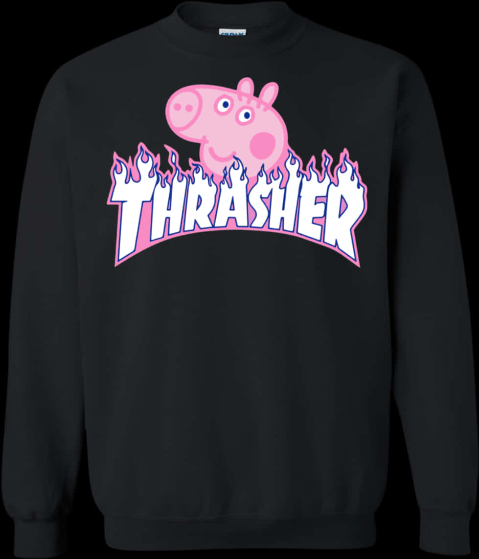 A Sweatshirt With A Cartoon Pig On It