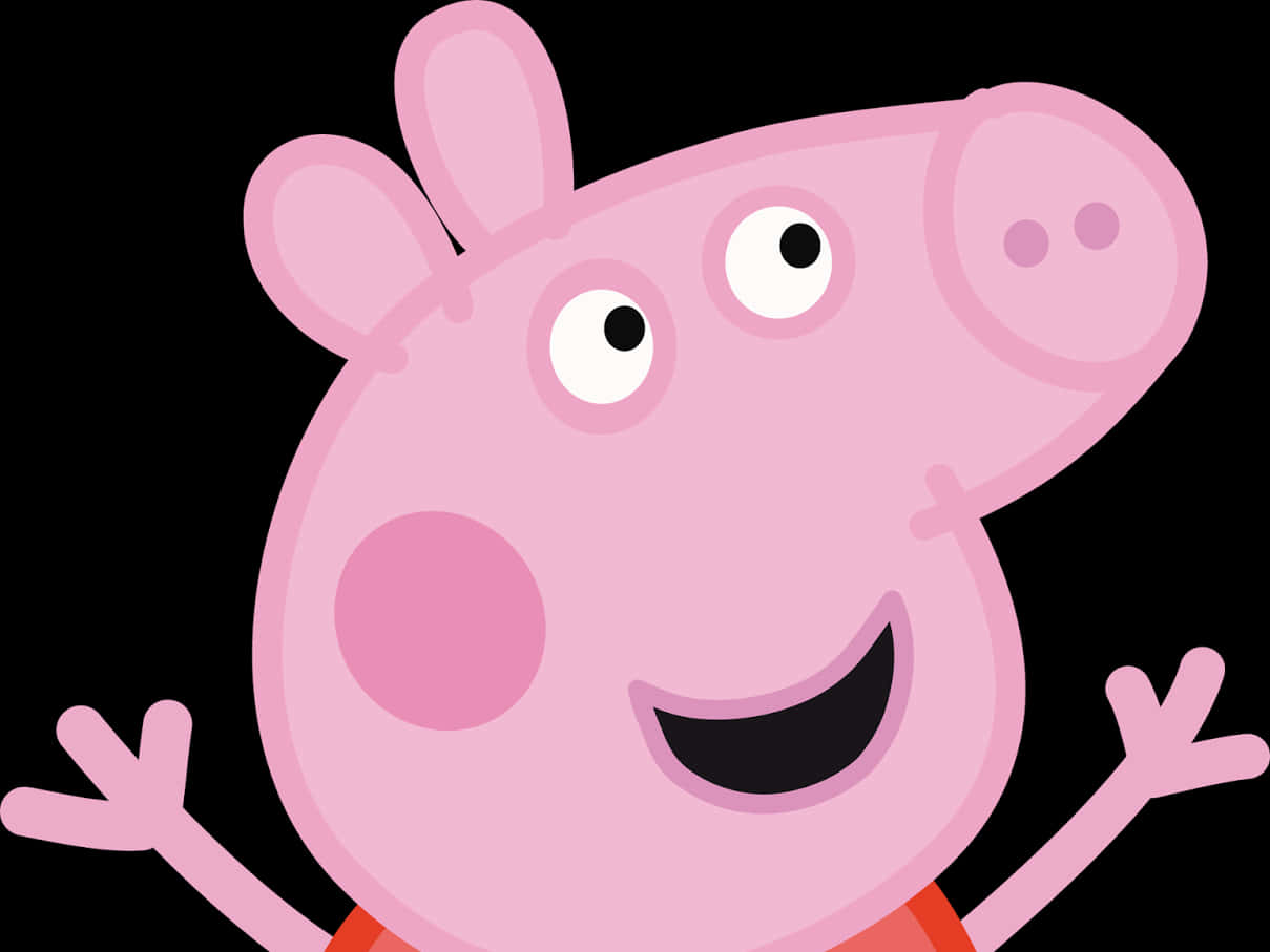 Cartoon Pig With Arms Up