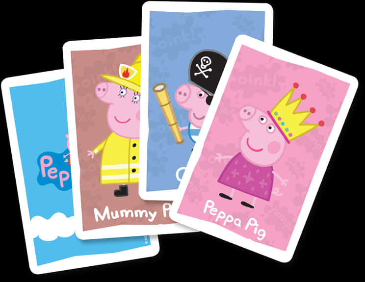 A Group Of Cards With Cartoon Characters