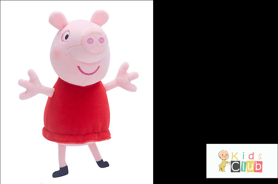 A Stuffed Toy Pig In A Red Dress