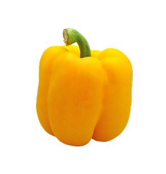 A Yellow Bell Pepper With A Green Stem