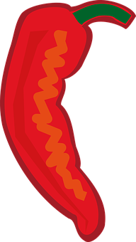 A Red And Orange Curved Object