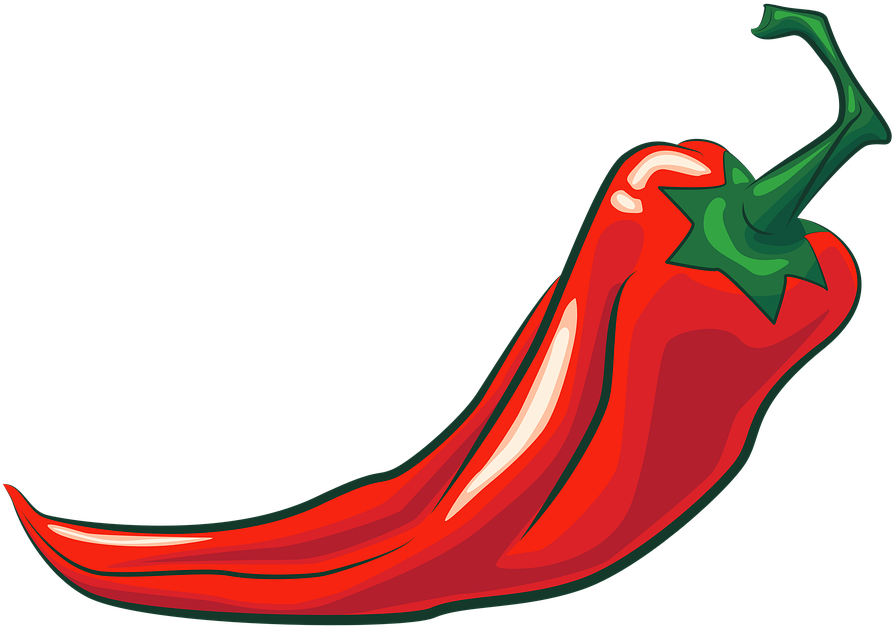 A Red Hot Pepper With Green Top