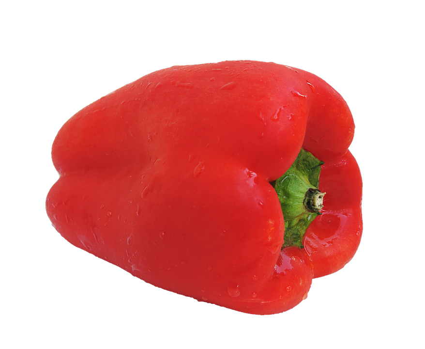 A Red Bell Pepper With Water Droplets On It