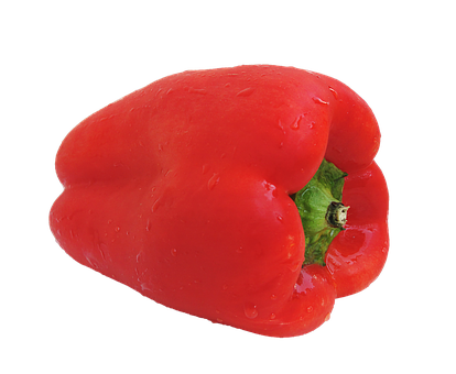 A Red Bell Pepper With Water Drops On It