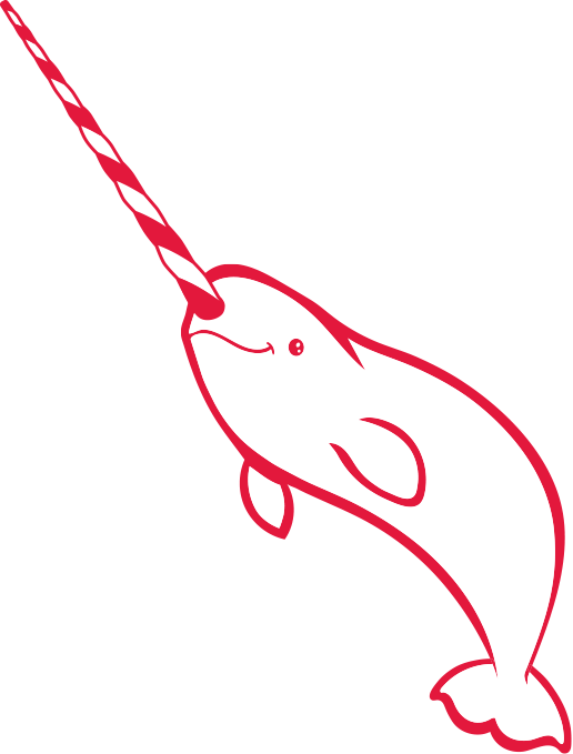 A White Narwhal With A Striped Horn