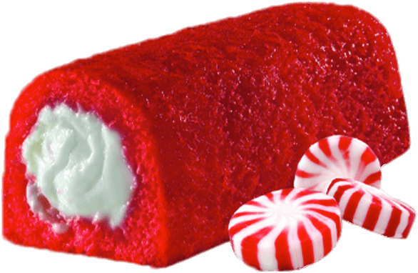 A Red And White Roll Cake