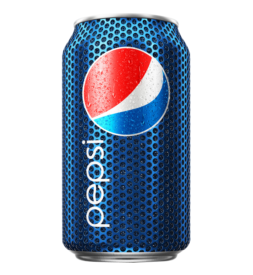 A Blue Can With A Logo And A Red And Blue Circle On It