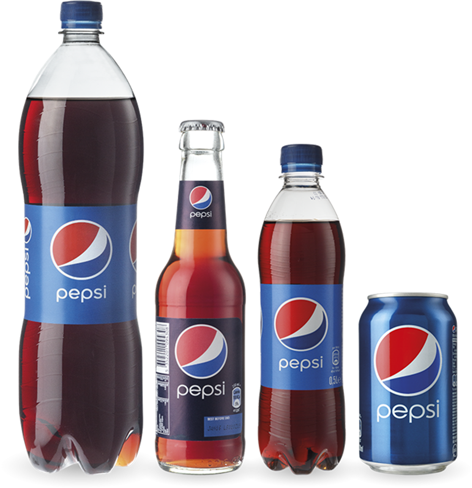 A Group Of Soda Bottles And A Can
