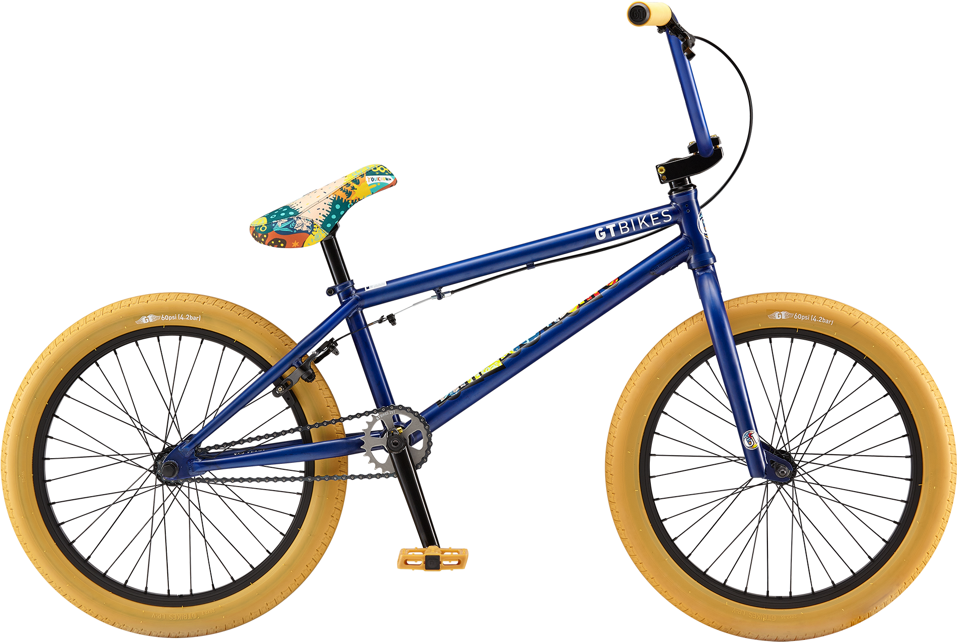 A Blue And Yellow Bicycle