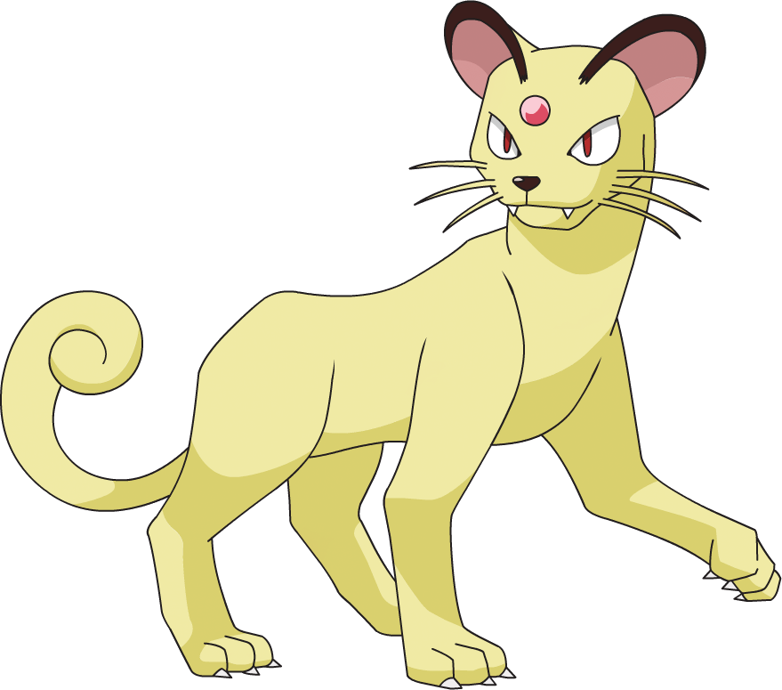 Cartoon Yellow Cat With Pointy Ears And Sharp Claws