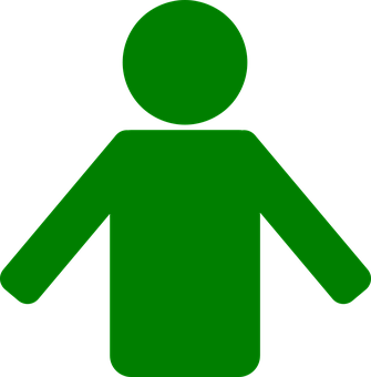 A Green Person With Arms Extended