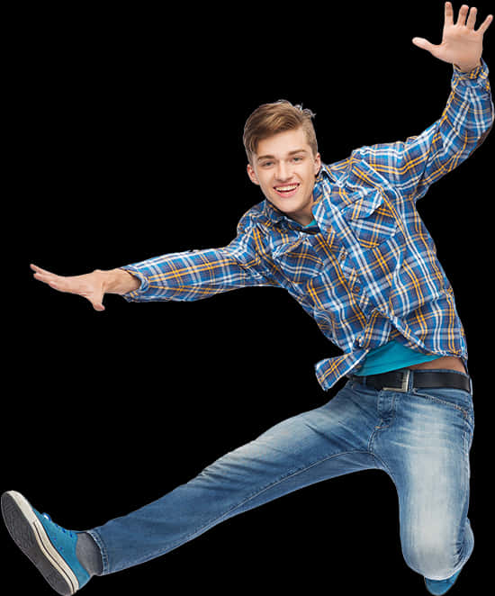 Happy Male Person Jumping