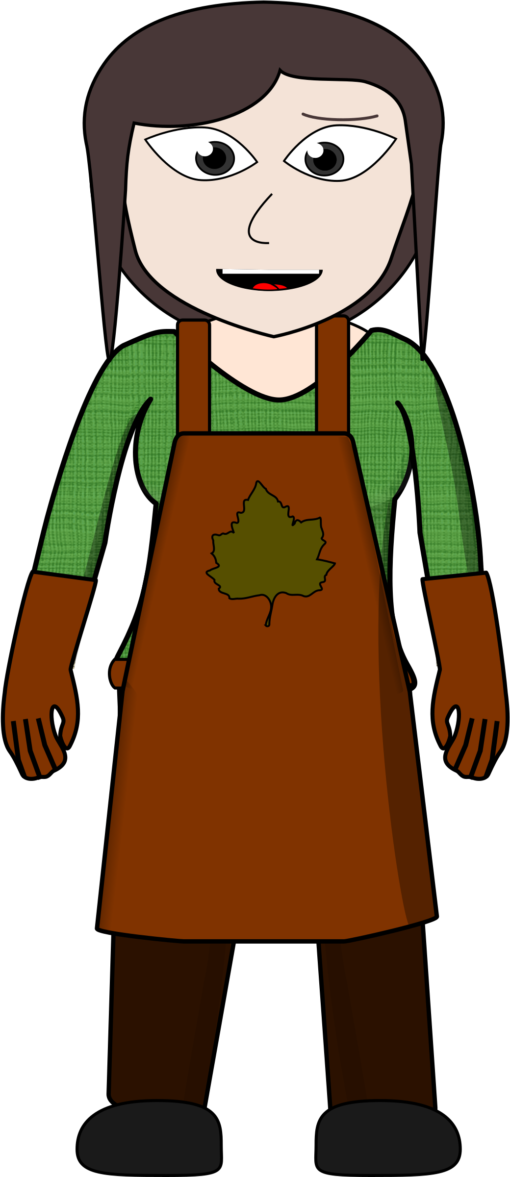 Cartoon A Cartoon Of A Woman Wearing An Apron