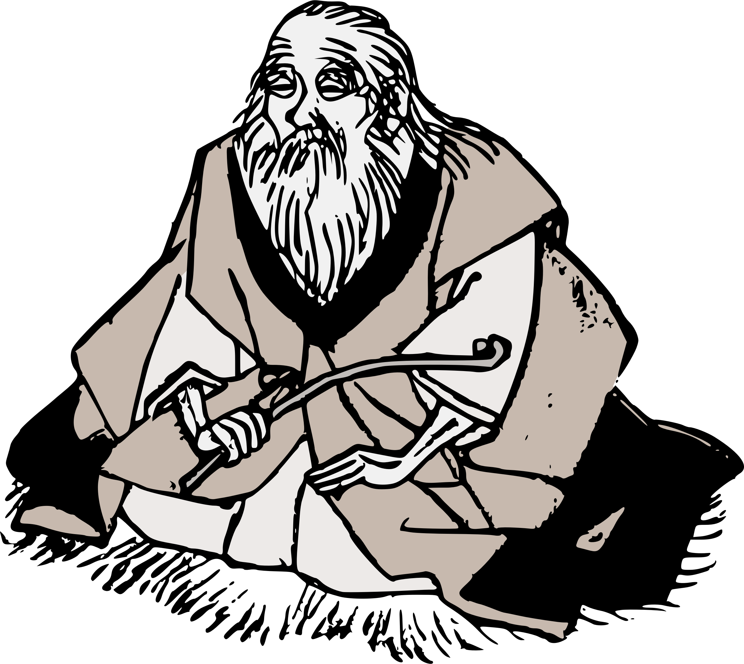 A Cartoon Of A Man With A Long Beard