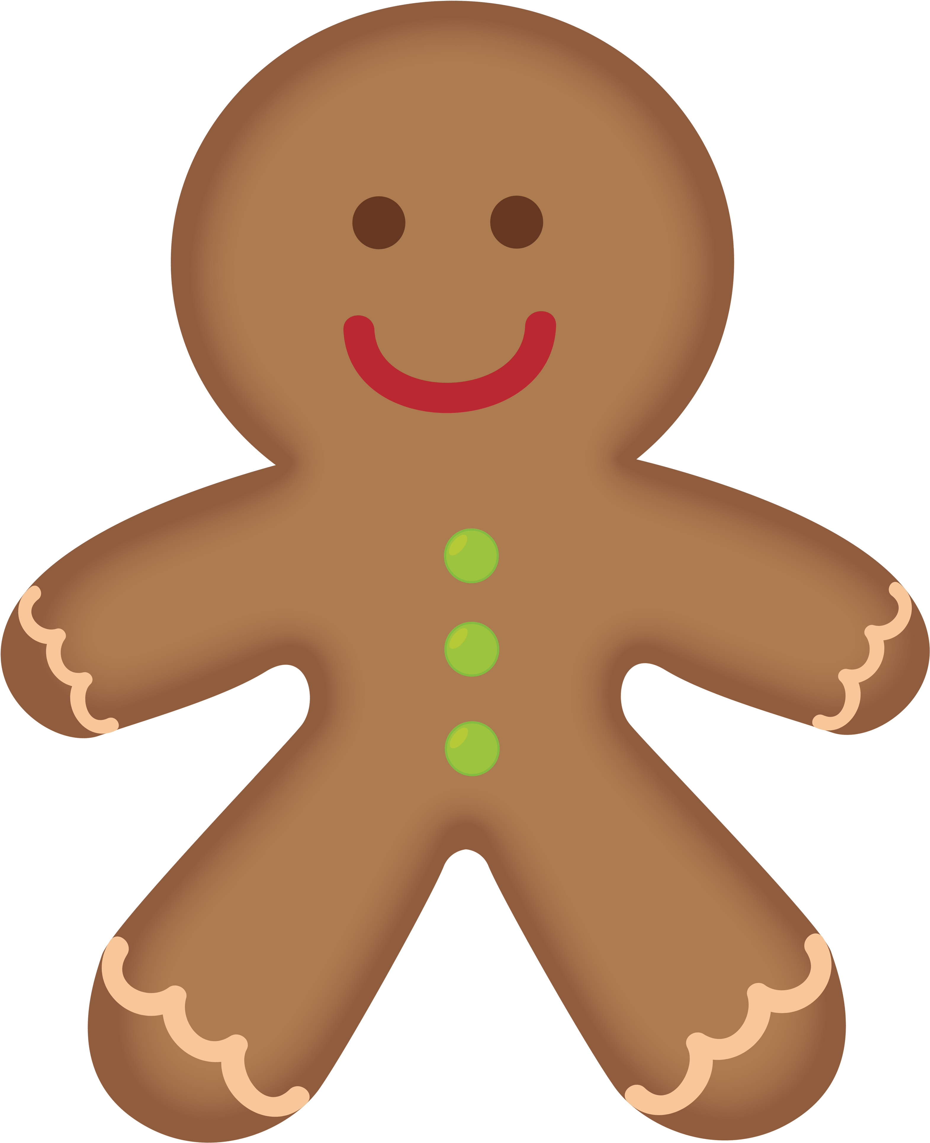 A Gingerbread Man With A Smiling Face