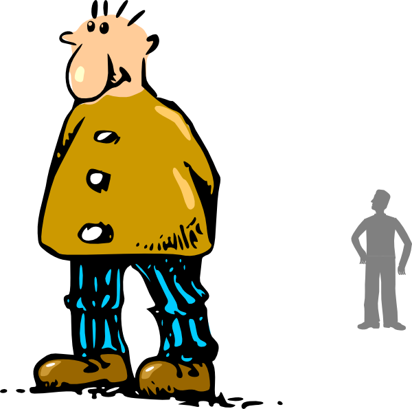 A Cartoon Of A Man In A Yellow Coat