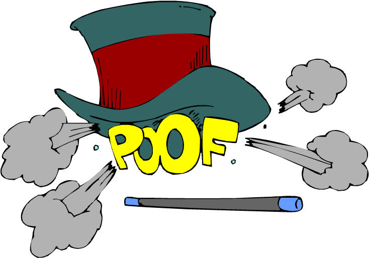 A Cartoon Of A Hat And Wand