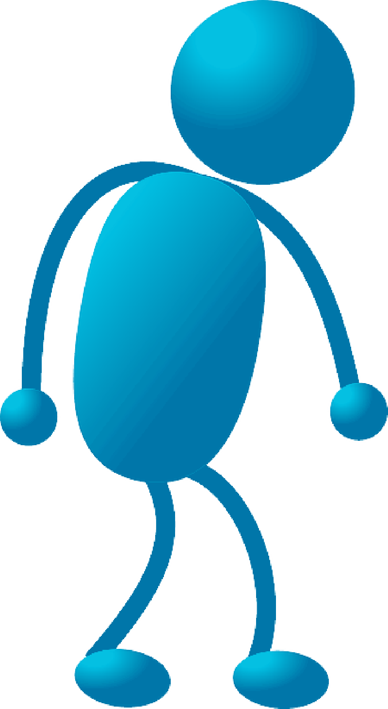 A Blue Cartoon Character With Arms And Legs