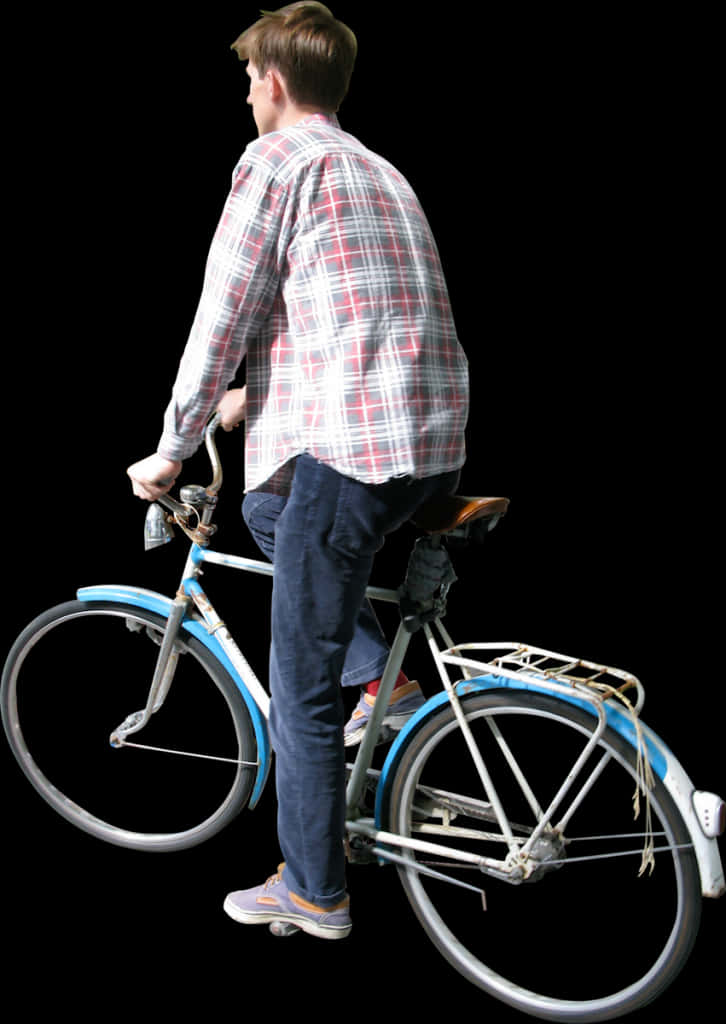 Male Person Riding A Bike