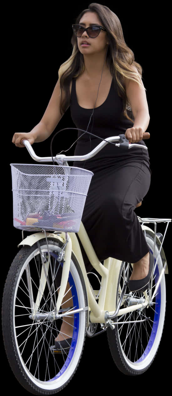 Female Person Riding A Bike