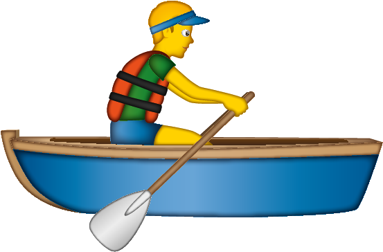 A Cartoon Of A Man Rowing A Boat
