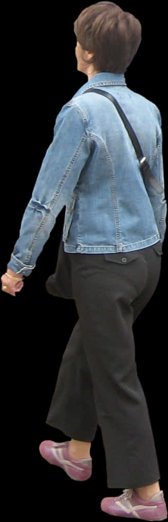 A Person In A Denim Jacket