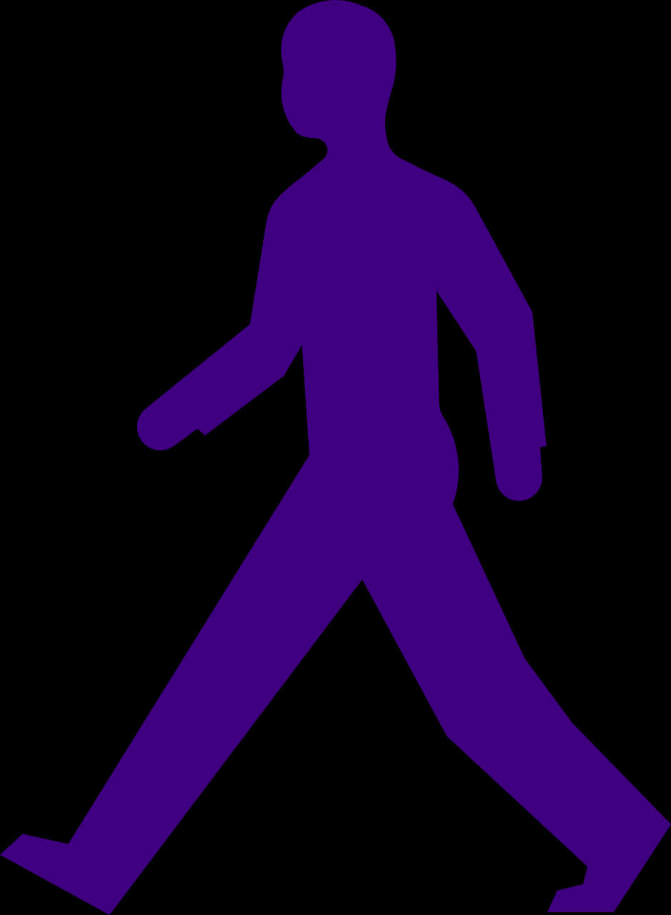 A Purple Silhouette Of A Man Walking