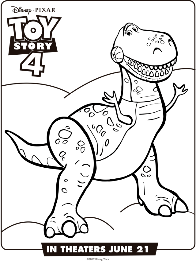 A Coloring Page Of A Dinosaur