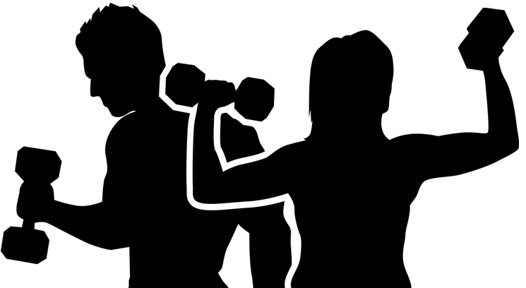 A Silhouette Of A Person Lifting Weights