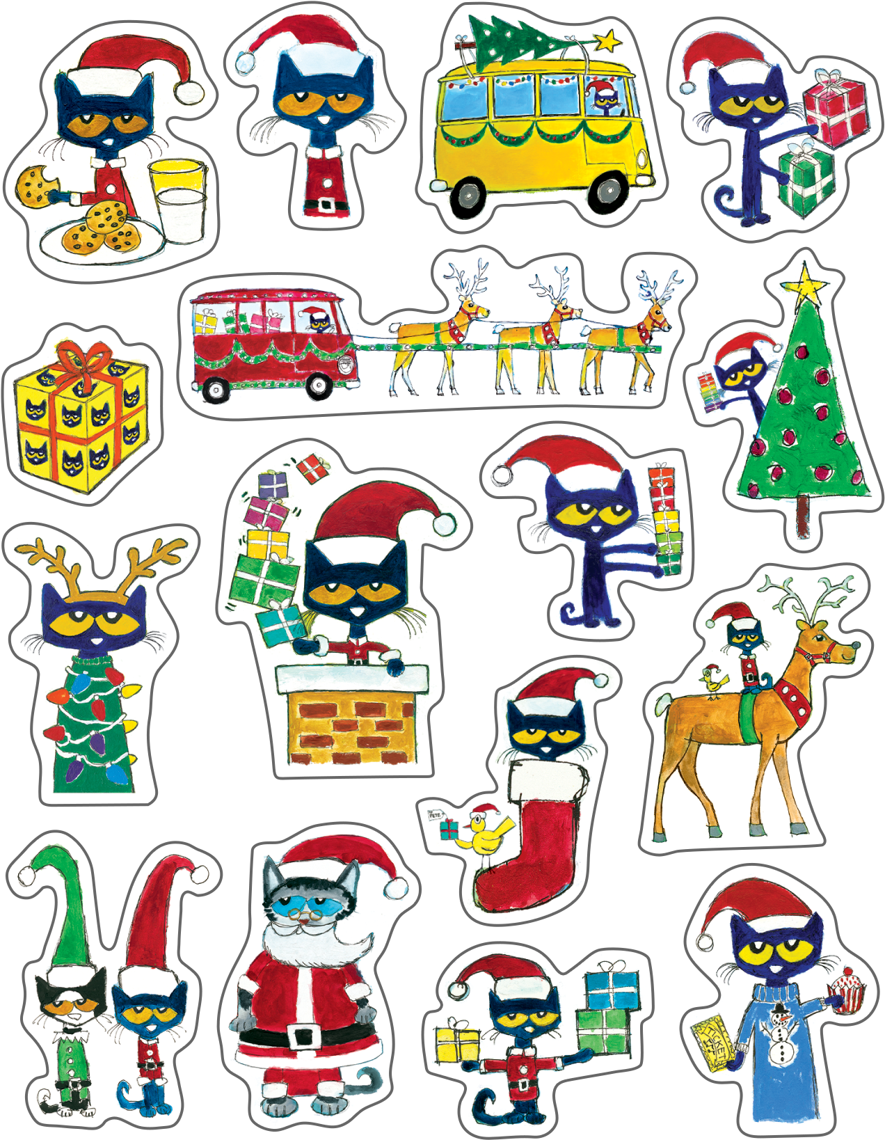 A Collection Of Stickers With Cartoon Characters