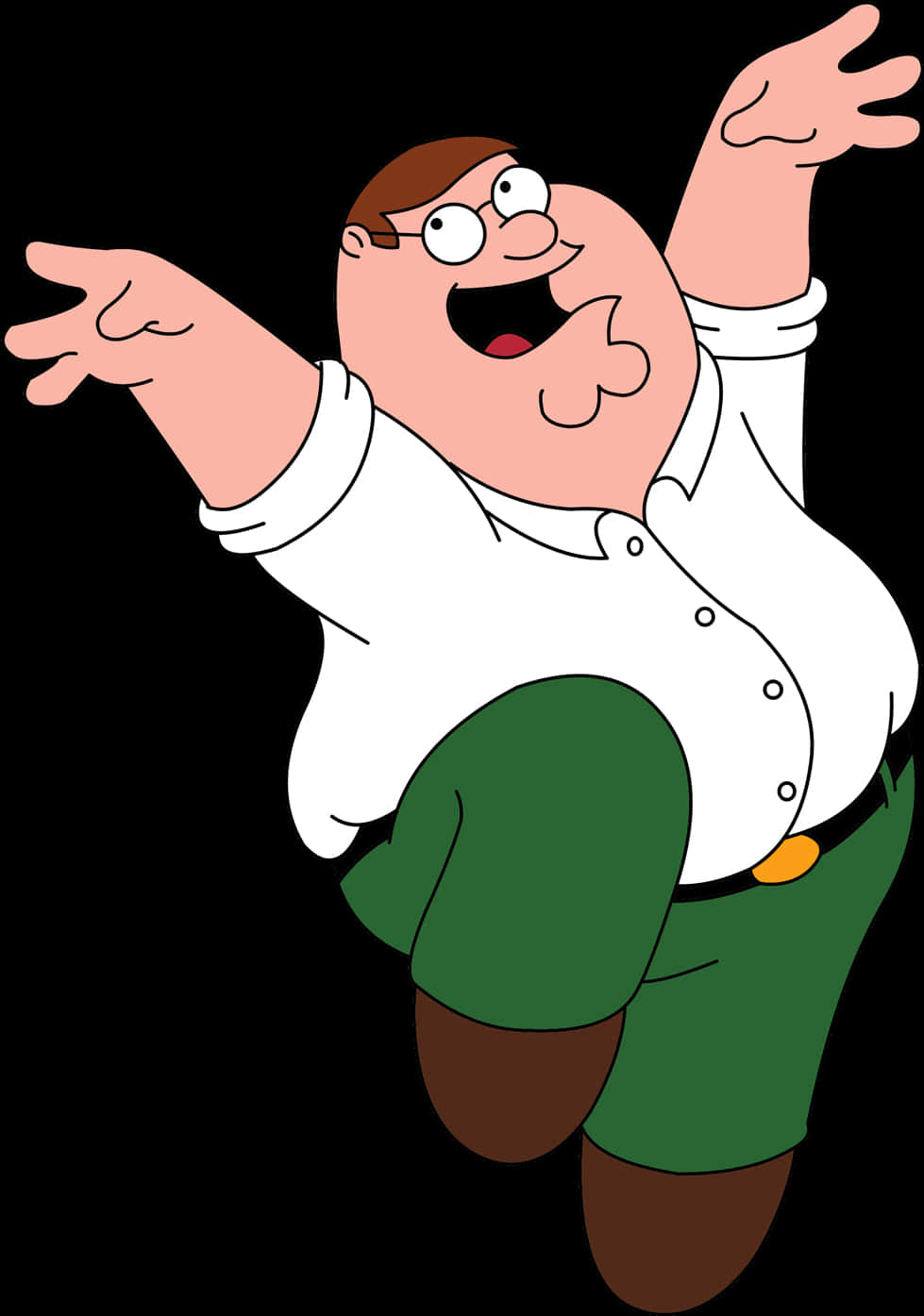 A Cartoon Of A Man With Arms Outstretched