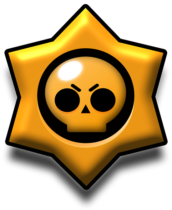 A Yellow Star With A Skull On It