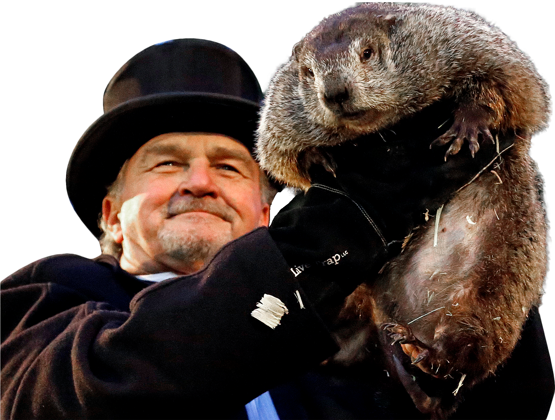 A Man Holding A Groundhog
