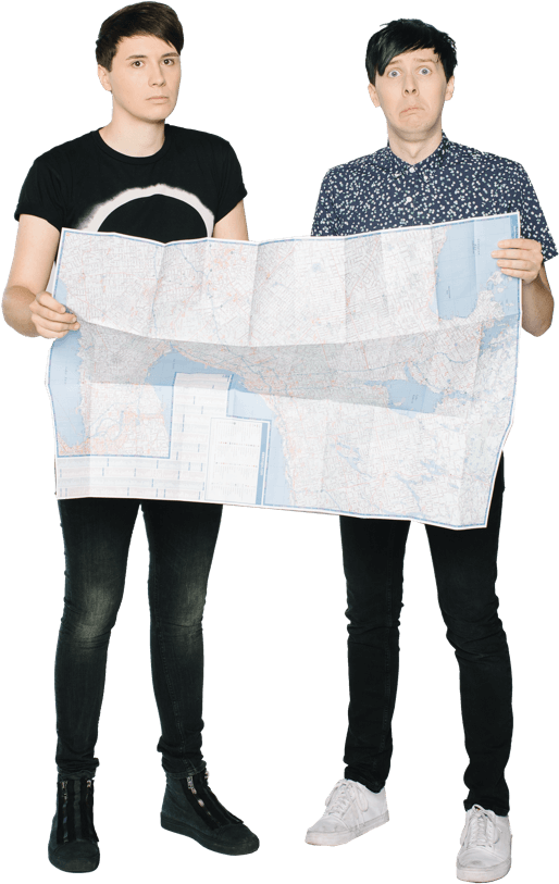 Two People Holding A Map