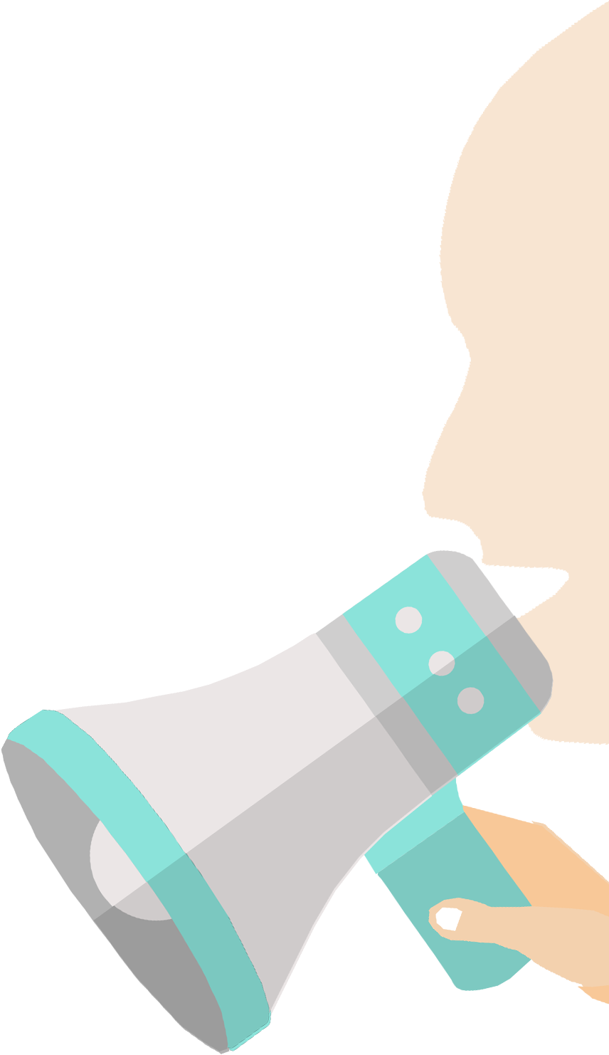 A Cartoon Of A Person Holding A Megaphone