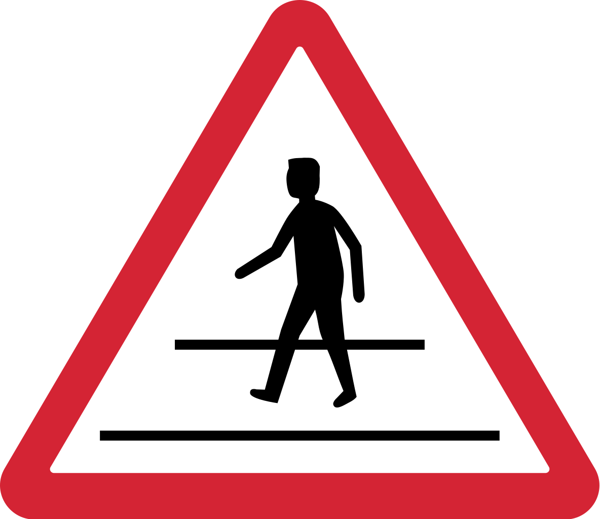 A Sign With A Person Walking On It