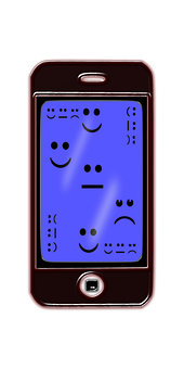 A Blue Screen With Smiley Faces On It