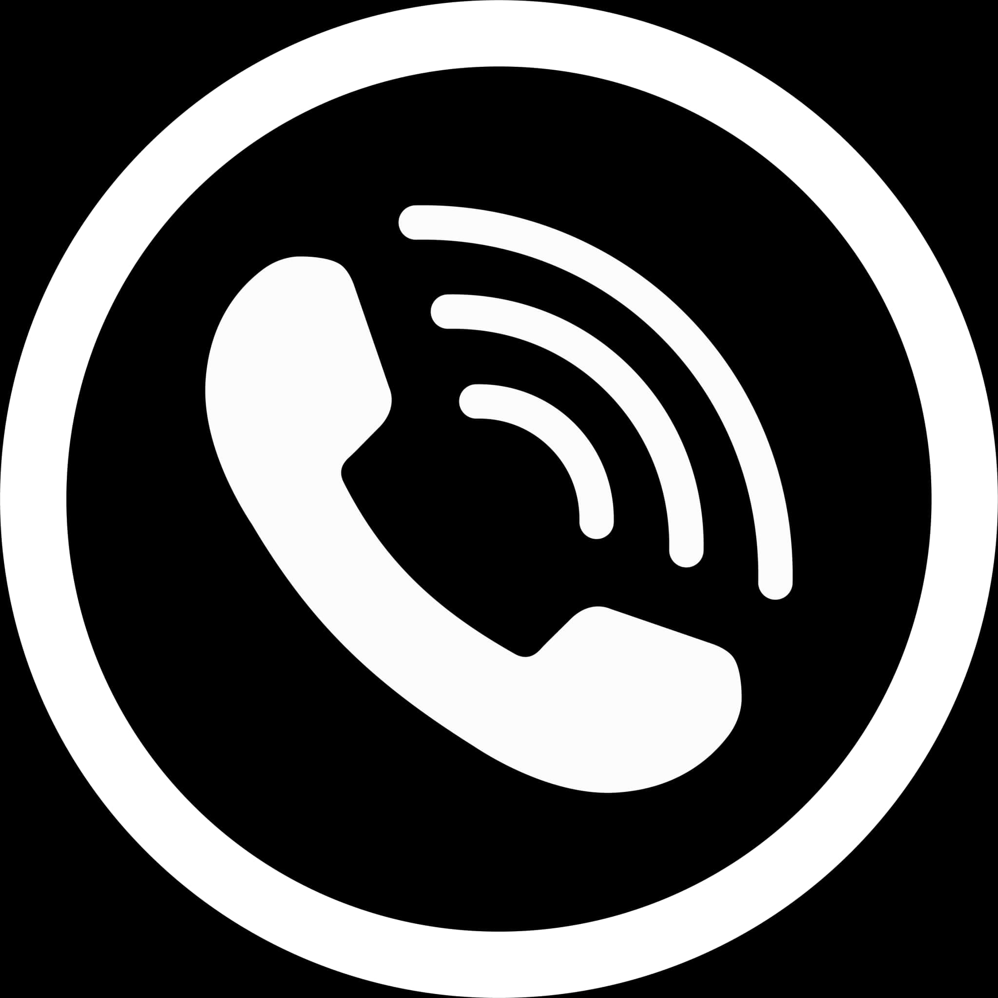 A White Phone Logo In A Circle