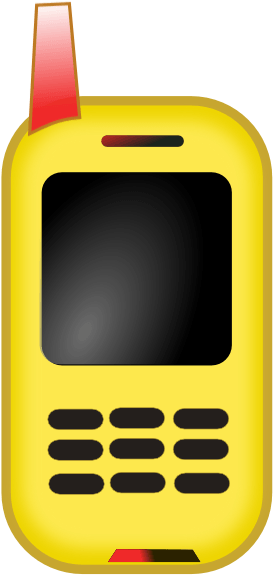 A Yellow Cell Phone With A Black Screen