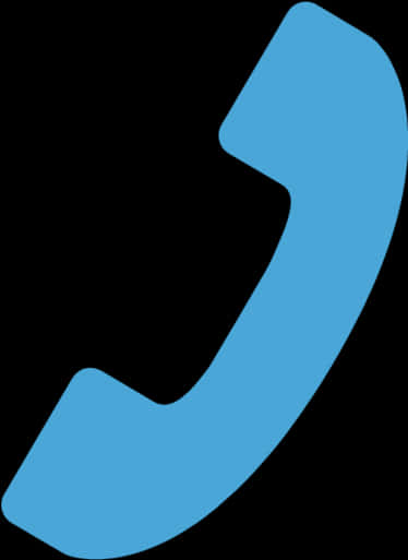 A Blue Phone Receiver On A Black Background